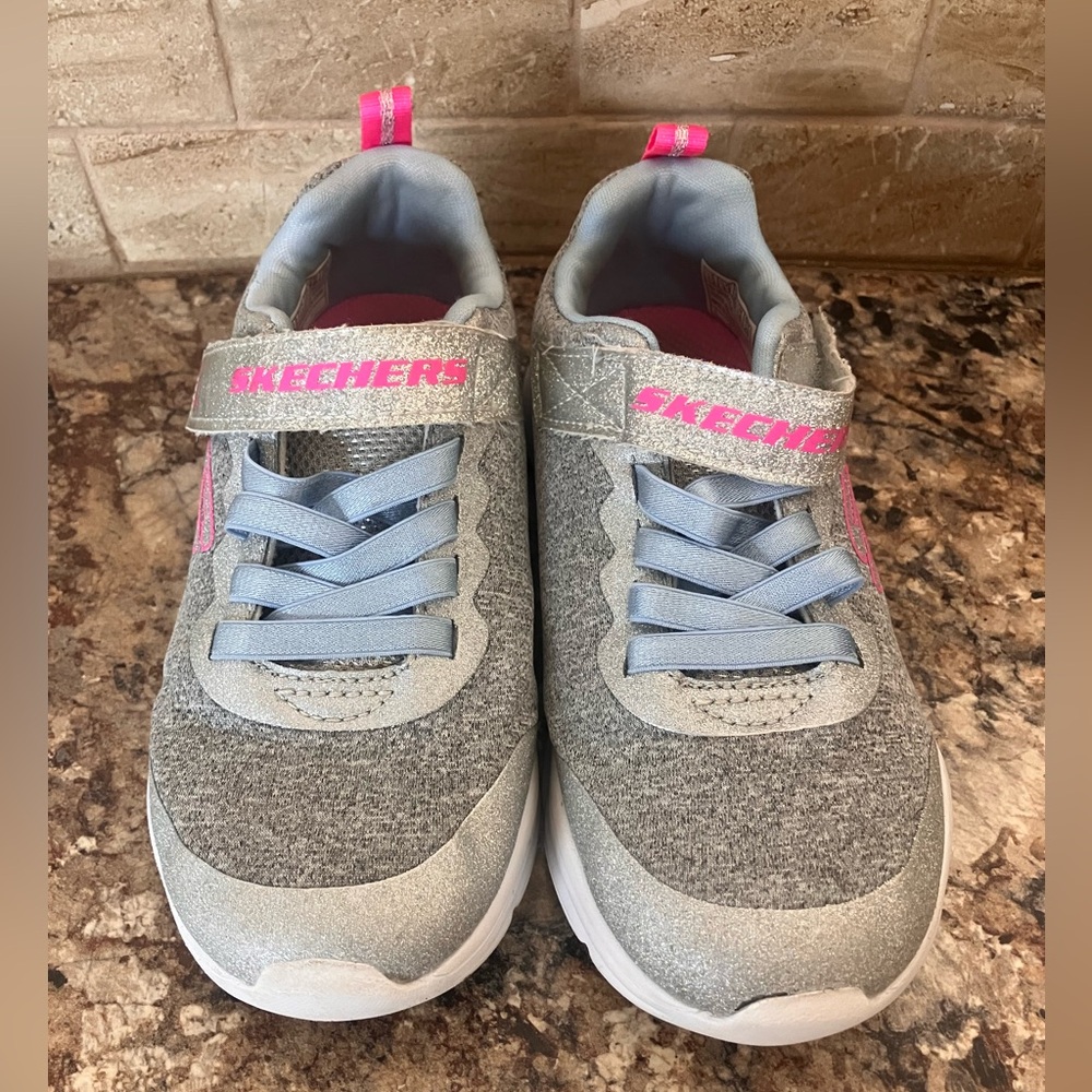 Skechers Kids' Silver and Pink Sneakers